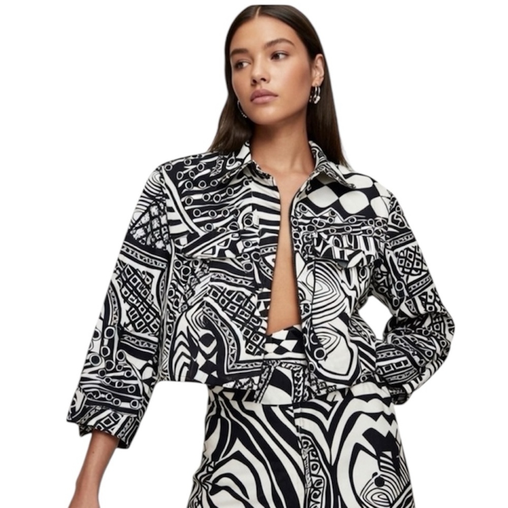 PETER NYGARD Abstract White & Black Jacket